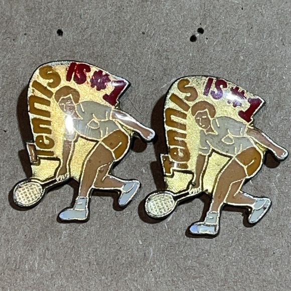 Vintage Tennis is #1 Enamel Lapel Hat Pin Bundle Set Lot - Picture 3 of 8